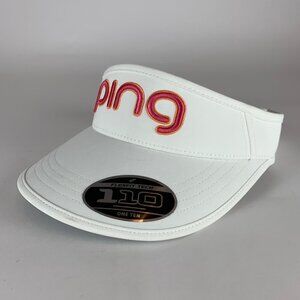 Ping Golf Mens White Adjustable Strapback Visor New